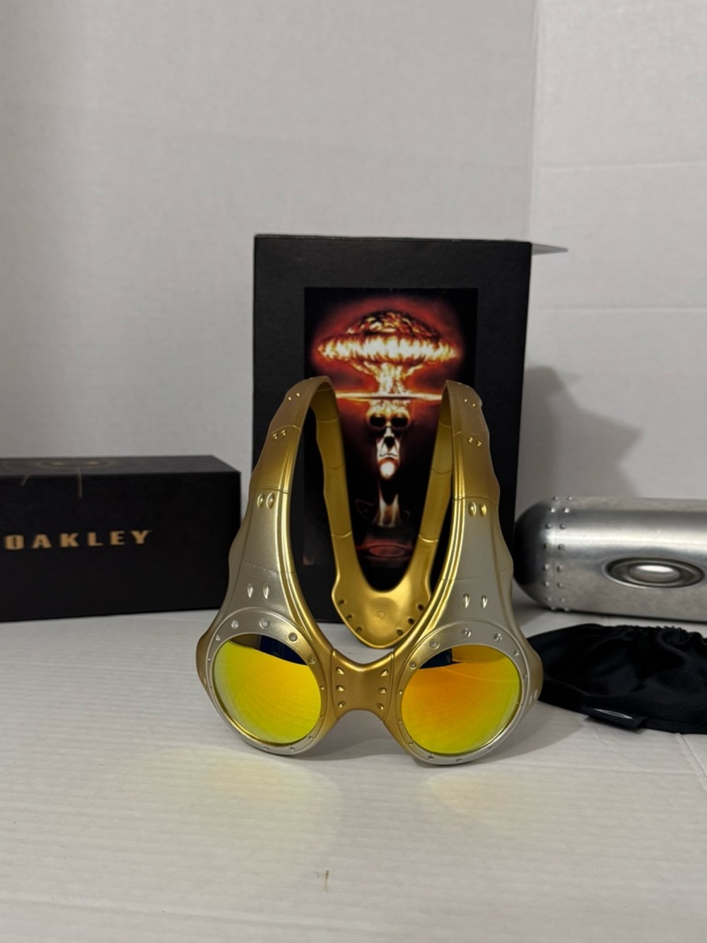 Rare Oakley Over The Top Flat Gold /Ruby Fire Iridium🔥🚨🚨